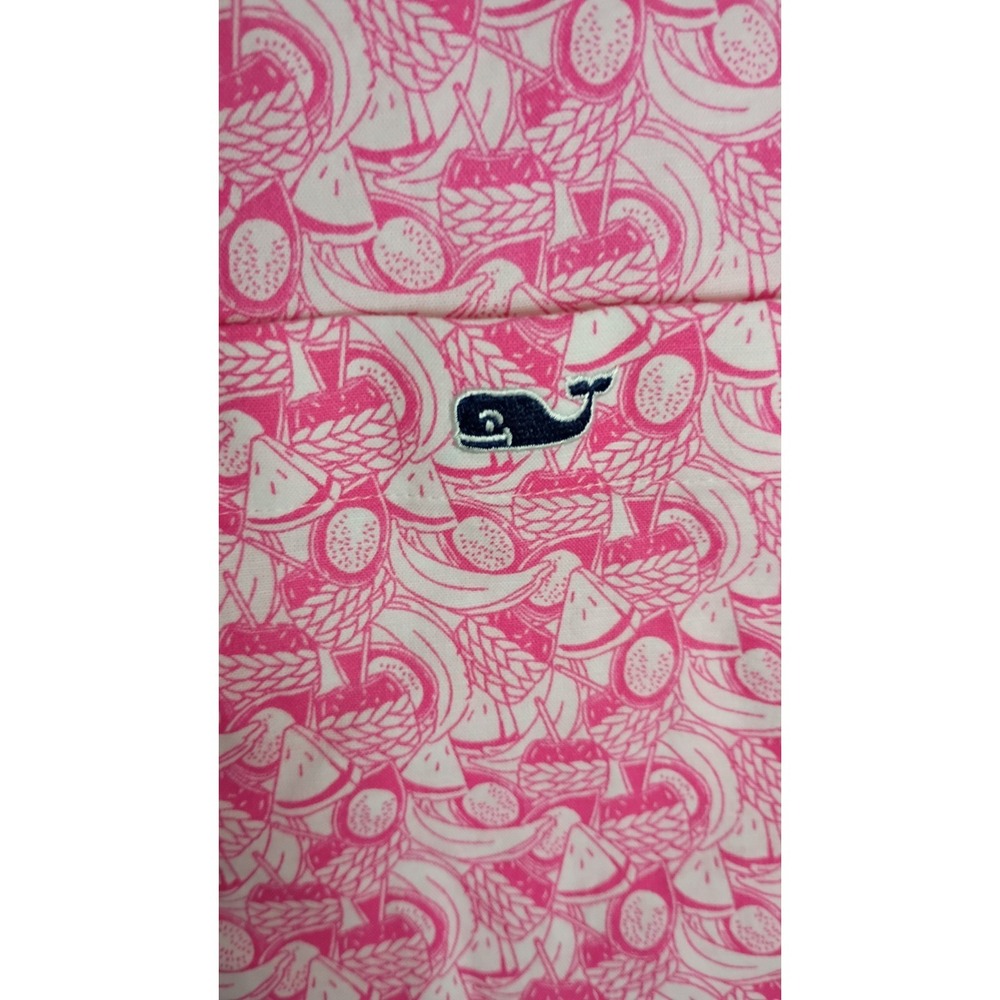 Vineyard Vines Men's Short-Sleeve BVI Fruit Shirt Pink Size S - Picture 6 of 8